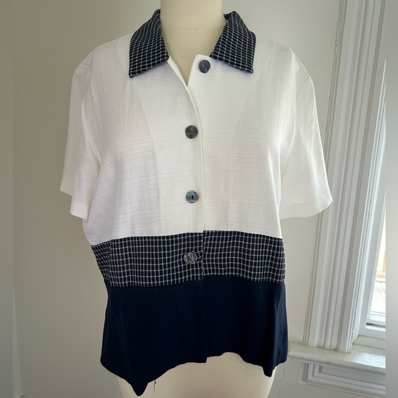 Vintage Plaid “Bowling Shirt” Blouse - Picture 2 of 6